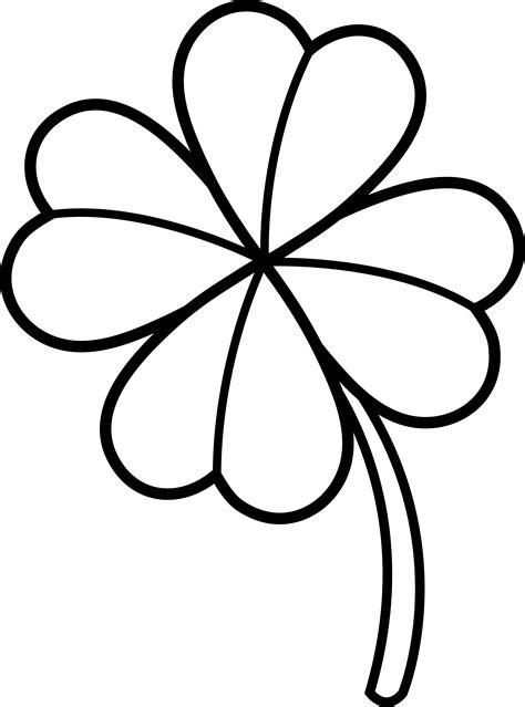 Free Printable Four Leaf Clover Coloring Pages